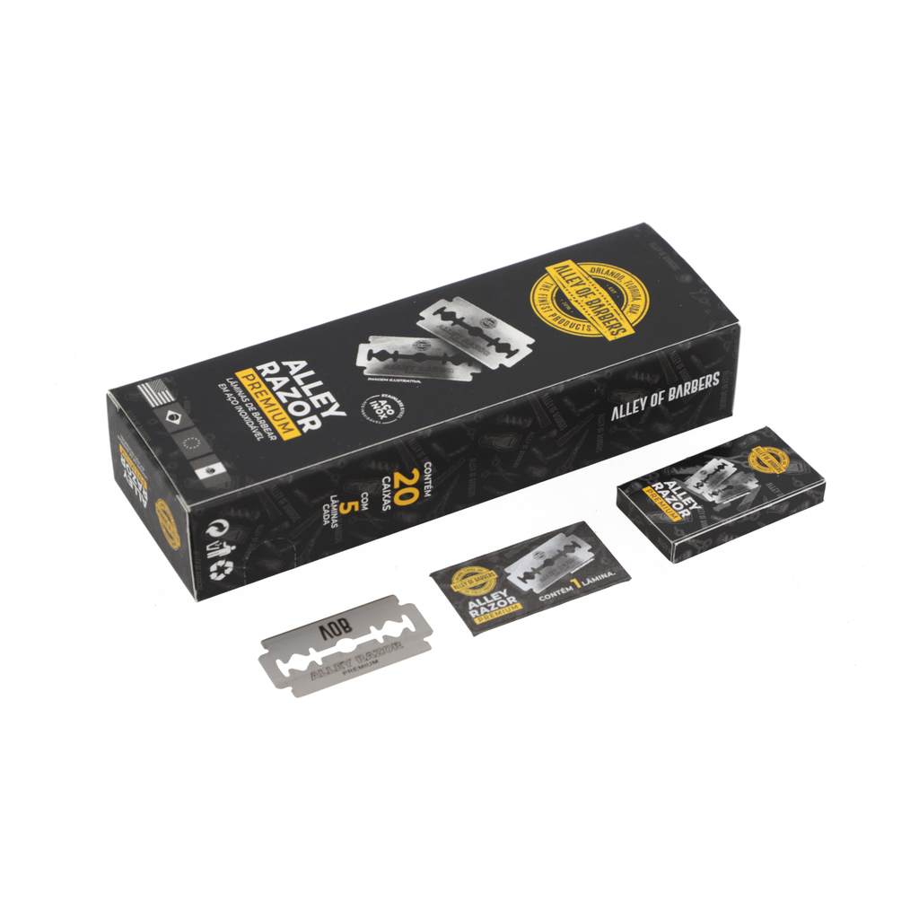 Kit Lâminas de Barbear em Aço Inoxidável 100 Unid. - Alley Razor Premium — imagem 2 de 2