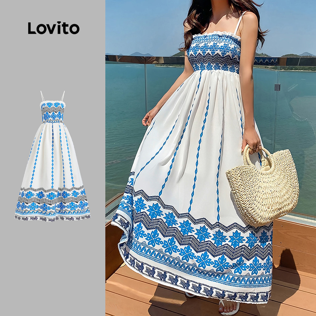 Lovito Vestido Elegante com Zíper Vestido de Primavera/verão para mulheres L157LD041 em Oferta na Shopee