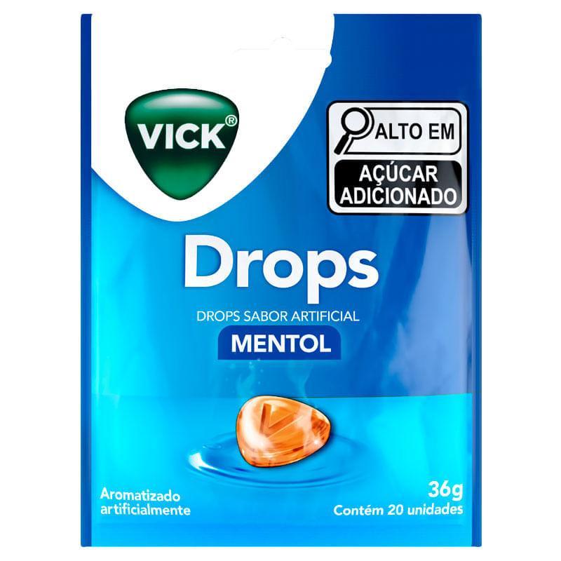 Pastilhas Vick Drops Sabor Mentol 20 Unidades