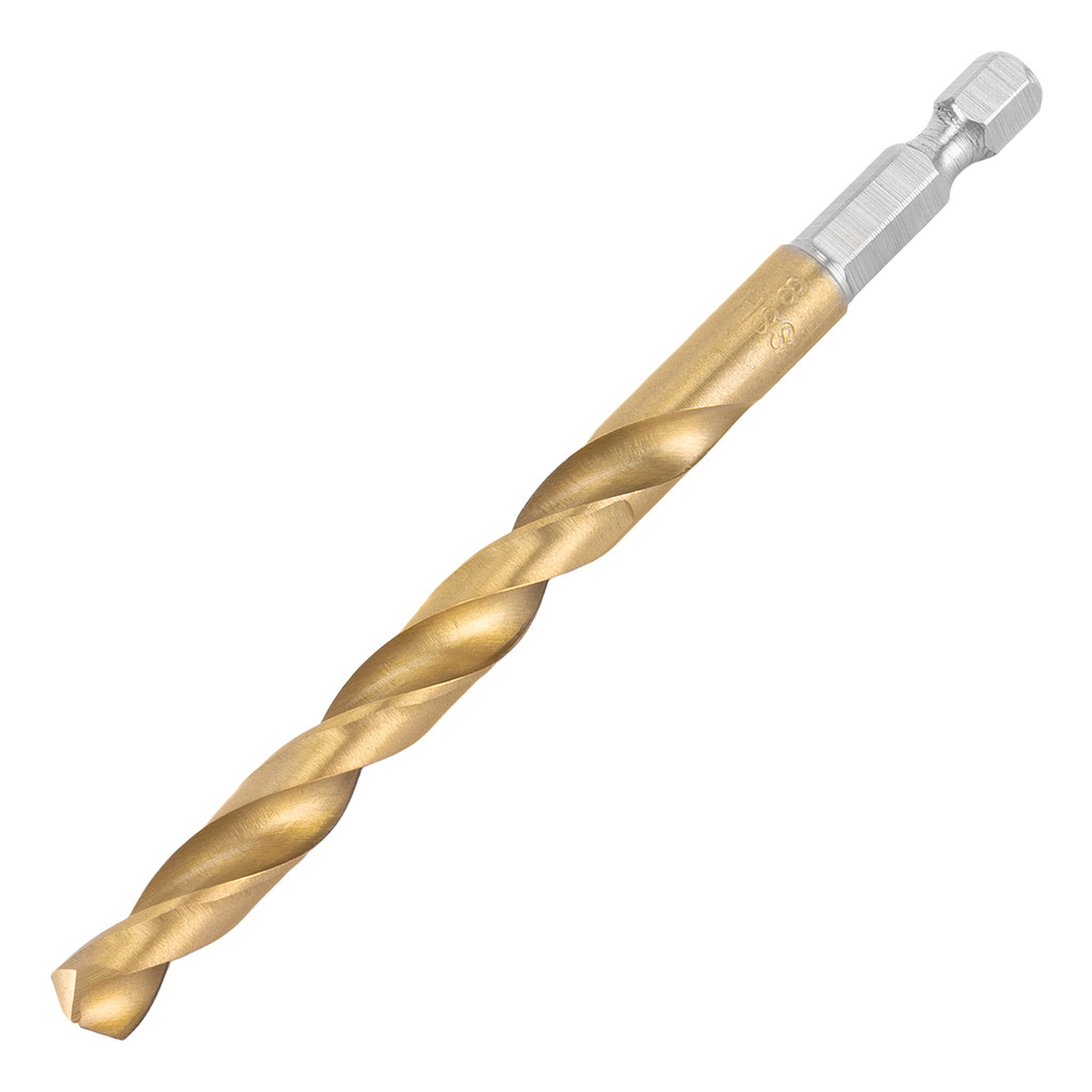 BROCA ACO RAPIDO PROFISSIONAL, NITRETO DE TITANIO, PARA METAL, 8MM, HASTE SEXTAVADA, 1PC // MTX em Oferta na Shopee