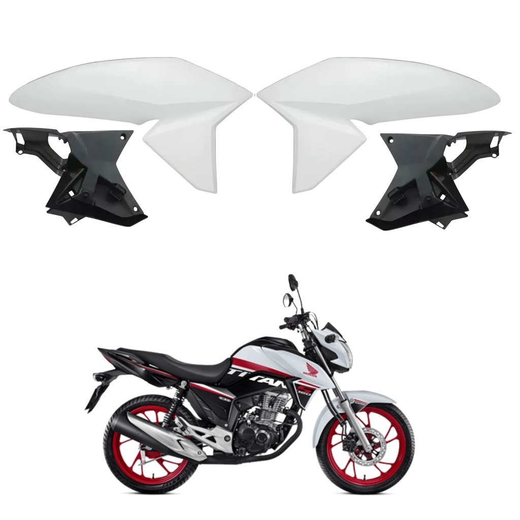 KIT ABA ASA TANQUE ALETA + ABA INTERNO HONDA CG TITAN 160 2016-2021 BRANCO ANDES PARAMOTOS HONDA