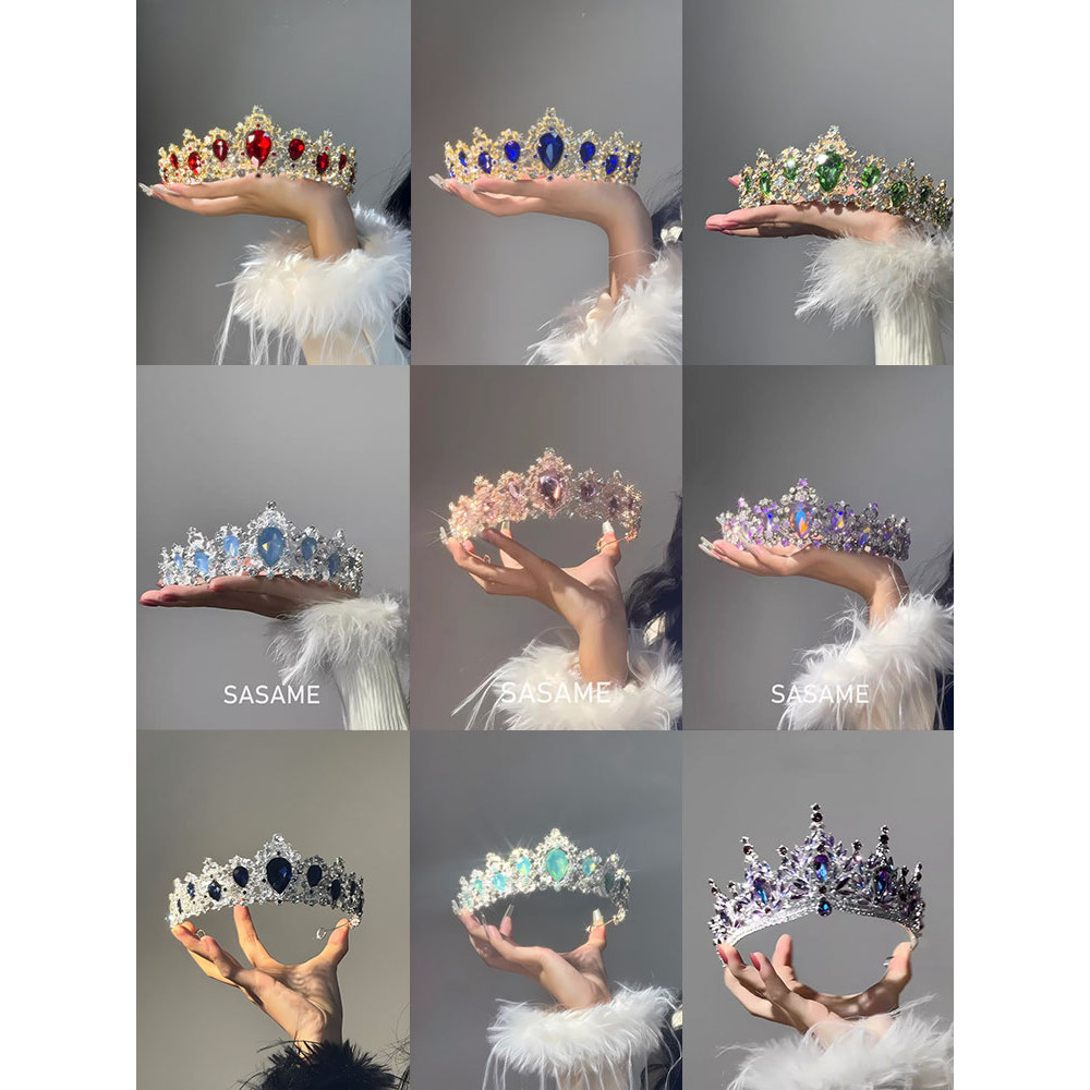 [Coleção de coroa] barroco strass princesa foto dezoito anos presente adulto coroa de aniversário feminino cocar acessór