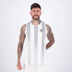 Regata Santos Listras Branca e Cinza