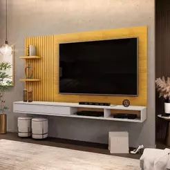 Painel Para Tv Suspenso Ambiente Bento Cedro Bali – Dj Móveis