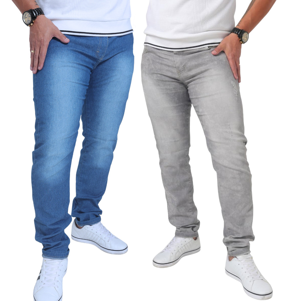 Kit Calça Masculina Jeans Slim Denim Premium Alta Elasticidade e Conforto | Moda Festas Final de Ano Dia dos Namorados