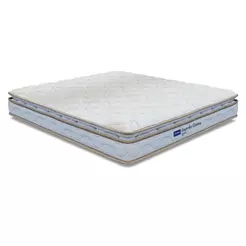 Colchão Casal Probel Espuma D33 Pillow Top 138x188x18cm Guarda Costas Lyon Branco/Bege