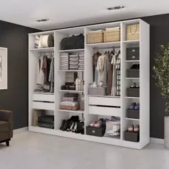 Conjunto Closet Kappesberg Adapt Branco 2 Peças 273cm