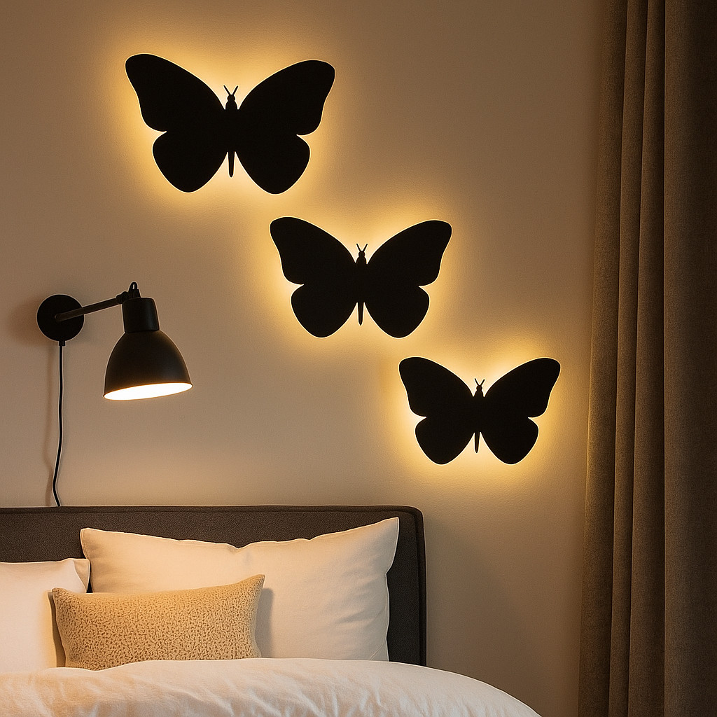 Kit 3 Luminárias Borboletas Abajur Infantis Decorativas para Quarto em Oferta na Shopee