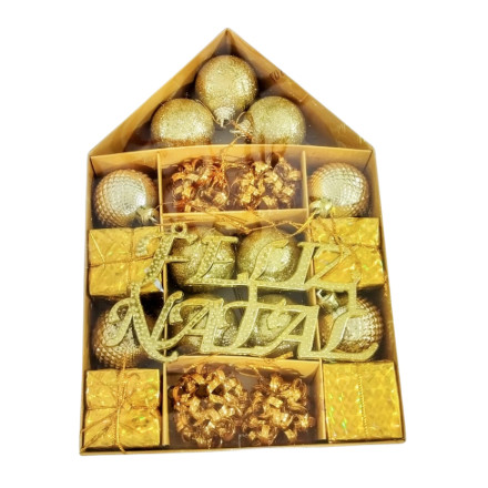 Conjunto de Enfeites Natalinos c/20 - Cores Sortidas