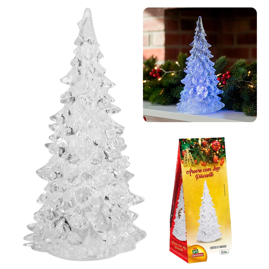 Árvore De Natal Luz Led Decorativa Acrílico Enfeite De Mesa Feliz Natal Decoração Natalina