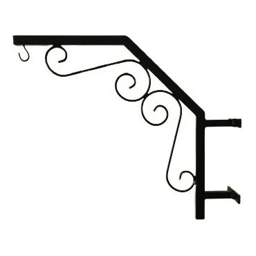 Suporte Arabesco com Mão Francesa em Ferro – 60x53 cm | Ferro Preto Decorativo
