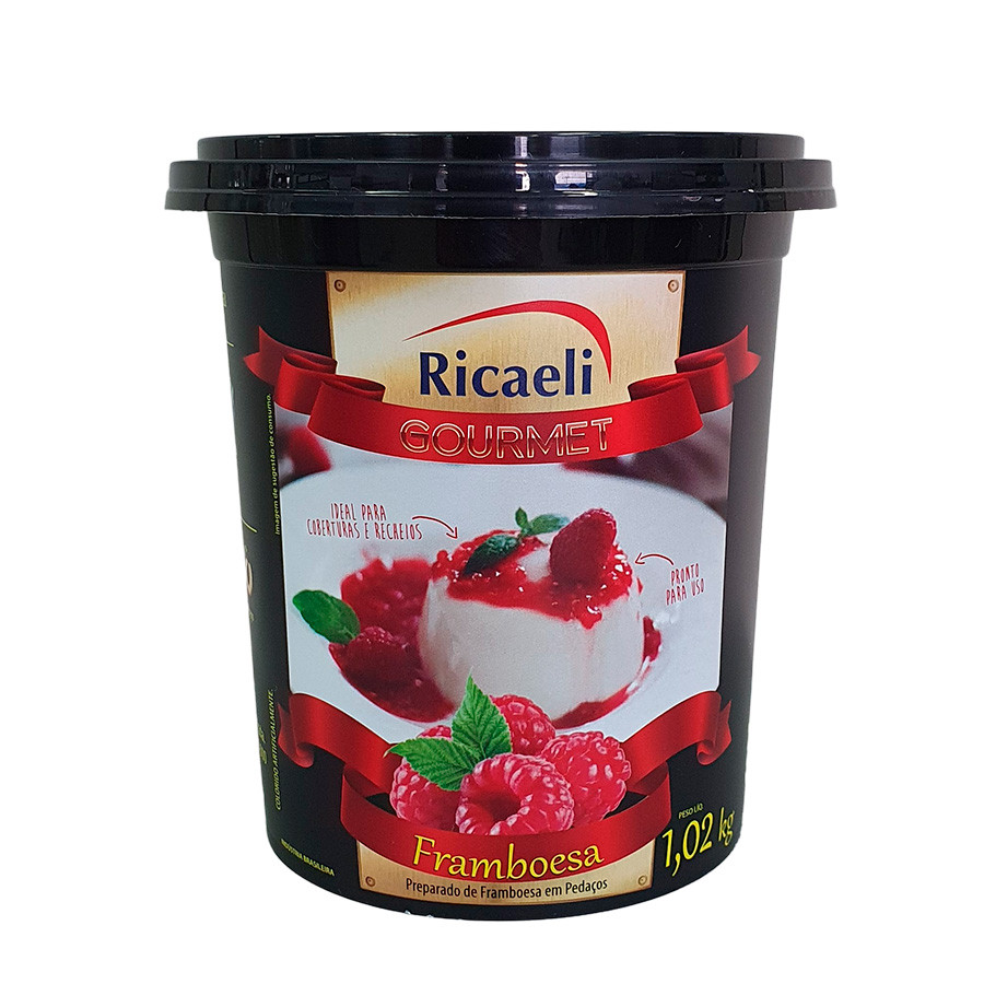 Preparado de Framboesa 1,02Kg Ricaeli para Recheio e Cobertura