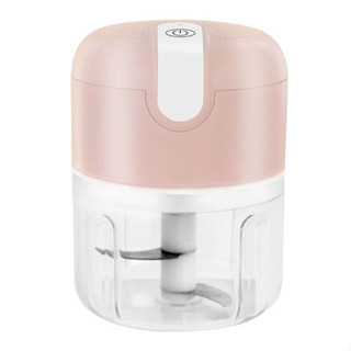 Mini Processador Alimentos Moedor Elétrico Alho  com 3 lâminas Sem Fio 250ml Rosa/Branco/Verde