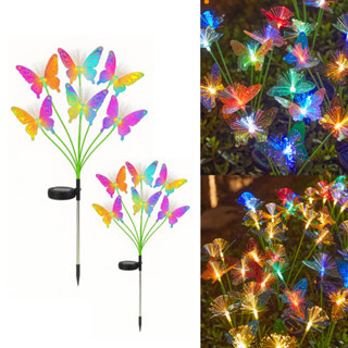 Kit 2 Luminárias Borboleta Solar Furta-Cor Jardim – Luz Decorativa Externa com 6 LEDs em Oferta na Shopee