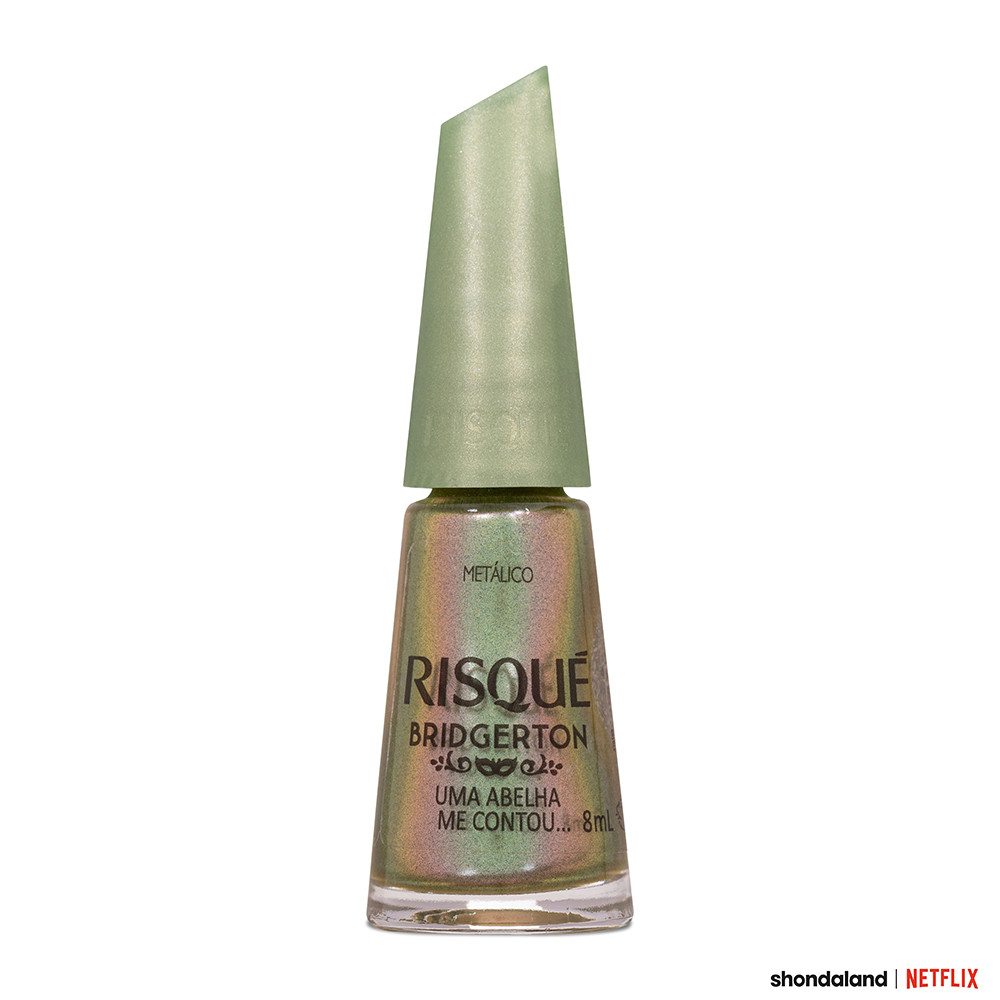 Esmalte Verde Risqué Bridgerton Uma Abelha me Contou... Metálico 8ml em Oferta na Shopee