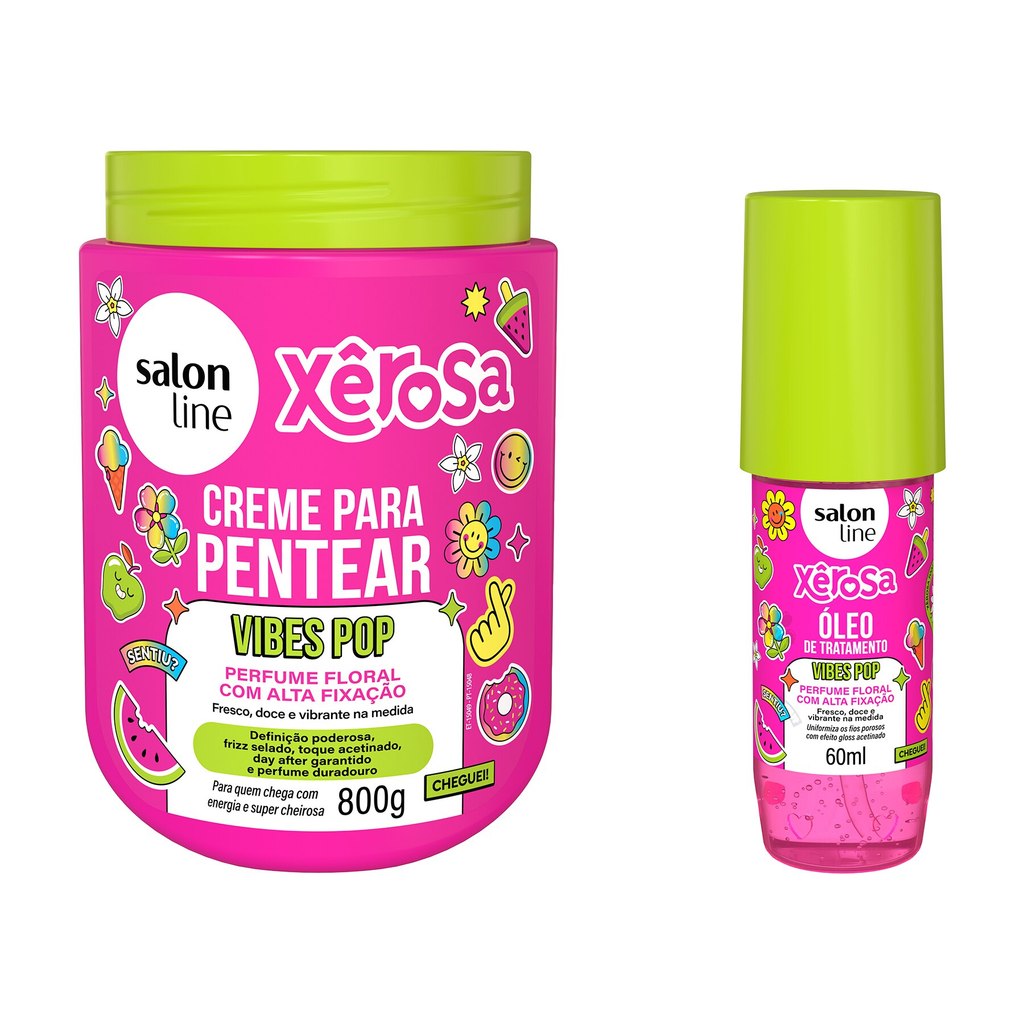 Kit Creme para Pentear + Óleo de Tratamento Xêrosa Vibes Pop em Oferta na Shopee