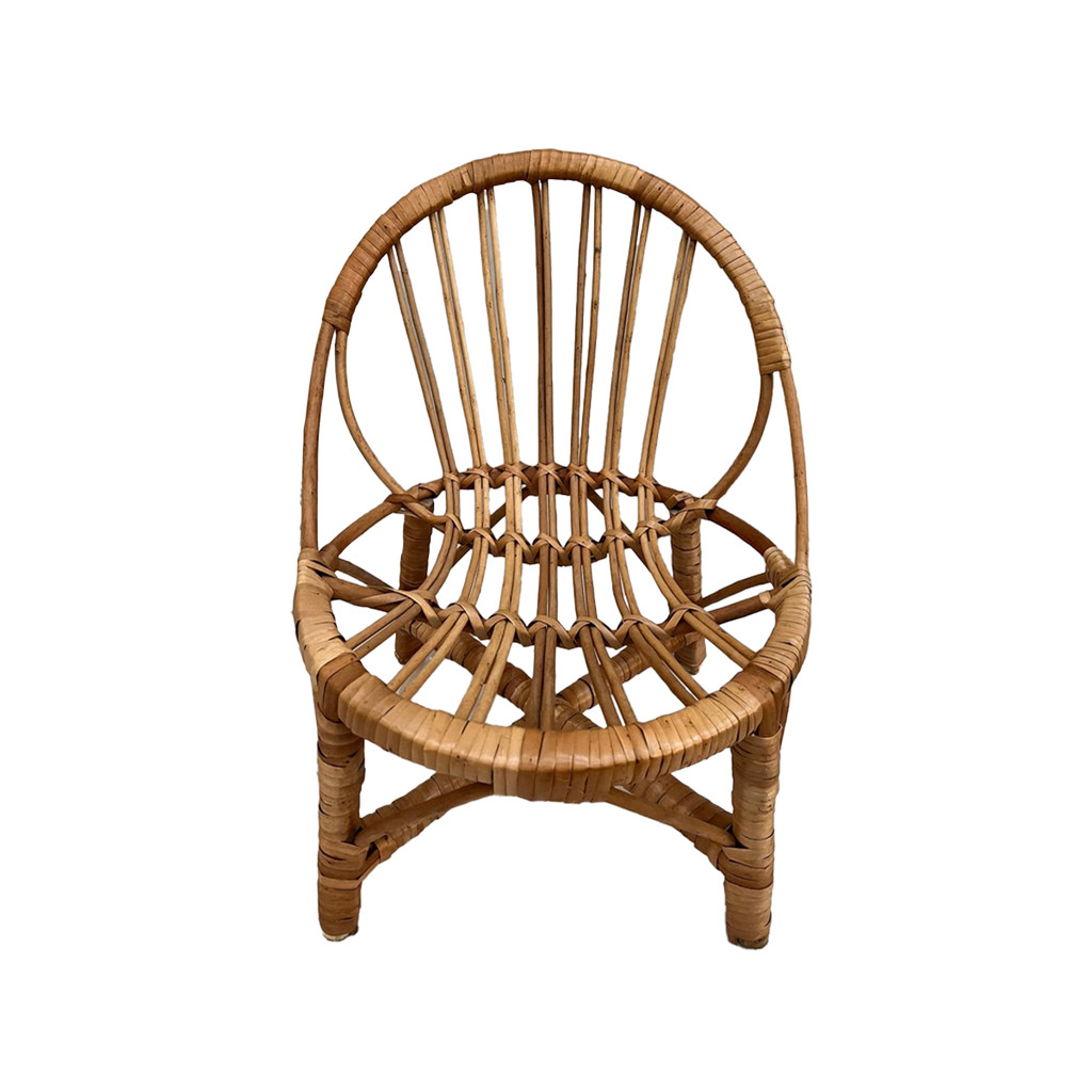 Cadeira De Vime Infantil Redonda Decoração Festa Sem Verniz em Oferta na Shopee