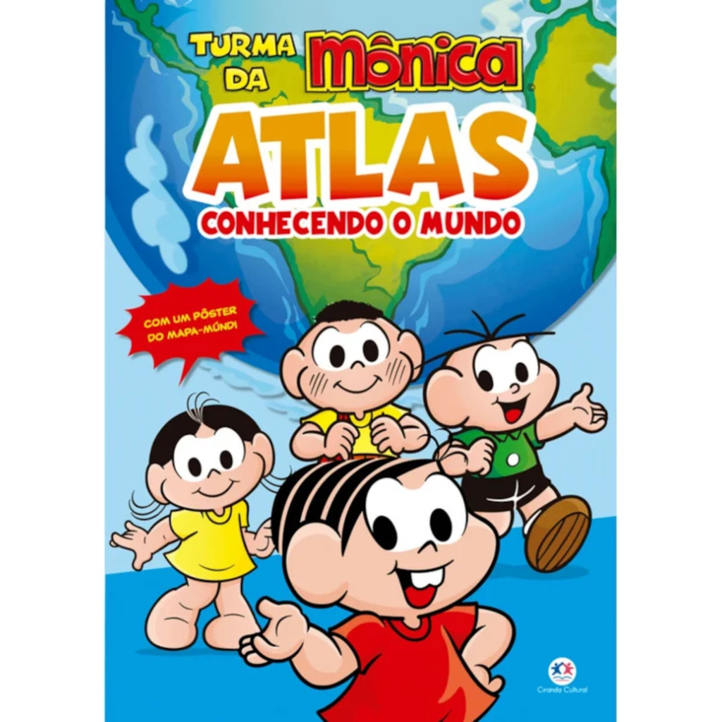 Turma da Mônica Atlas | Conhecendo o Mundo | Pôster do Mapa Múndi
