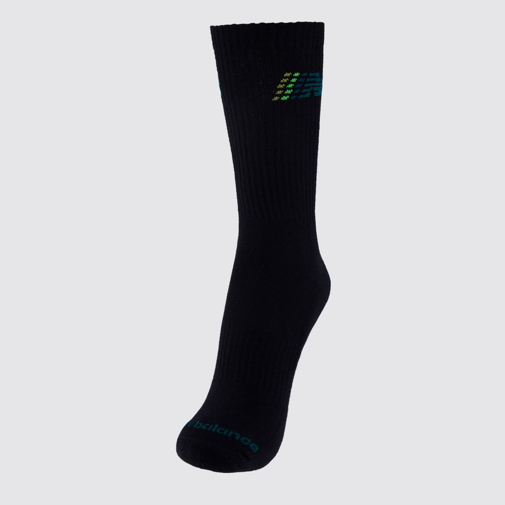 Meia New Balance Cano Alto Graphic Preto e Verde em Oferta na Shopee