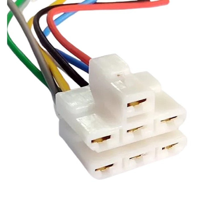 CHICOTE 07 VIAS, DO COMUTADOR DE IGNIÇÃO LINHA FIAT, PORTA FEMEA, TERMINAL 6,3MM, FIO 2,5 MM 1071765
