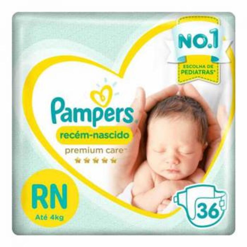 Fralda Pampers Premium Care RN Com 36 Unidades