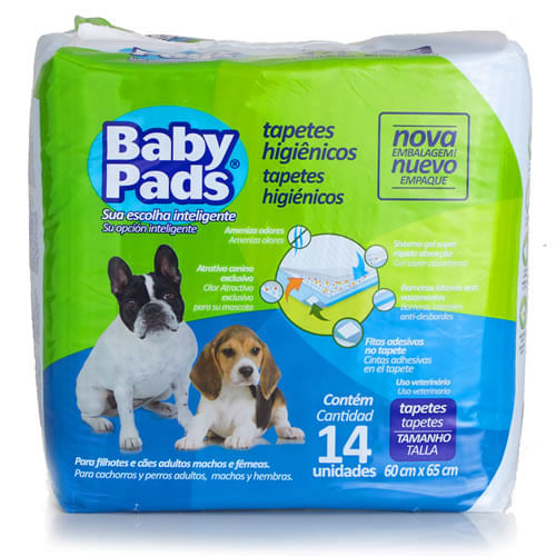 Tapete Higiênico Petix Baby Pads para Cães 60X65Cm - 14 unidades
