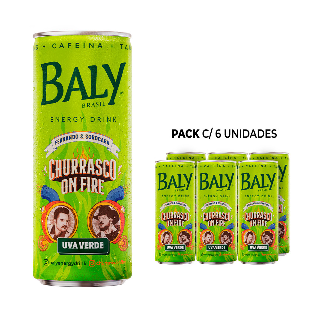 Energético Baly Uva Verde Churrasco On Fire 250ml em Oferta na Shopee