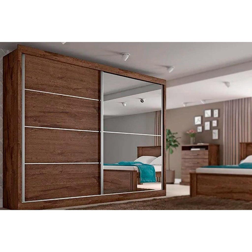 Guarda Roupa Casal Verona Plus 2 Ptas e 4 Gavs c/ 1 Esp - Flex Braúna/Ipê - Europa em Oferta na Shopee