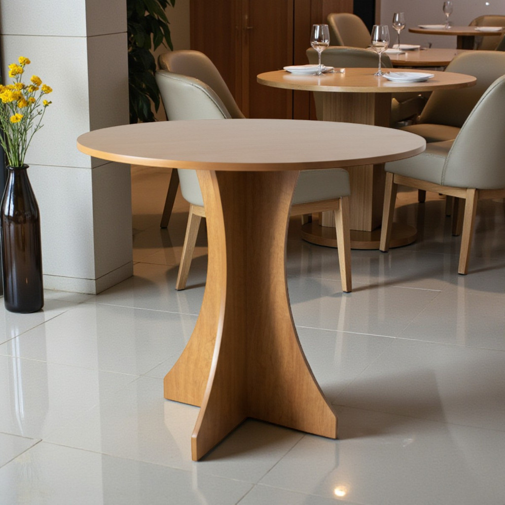 Mesa De Jantar Redonda Cozinha Sala De Jantar Tampo Mdf 80cm em Oferta na Shopee