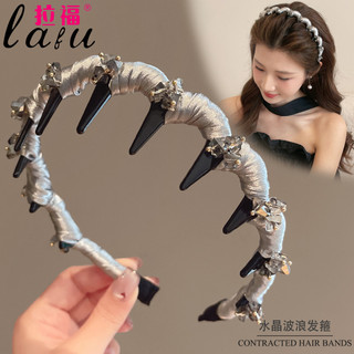 Strass bandana feminina 2026 novo estilo alta crânio topo uso diário rosto lavagem bandana com pressão dos dentes Hairpi