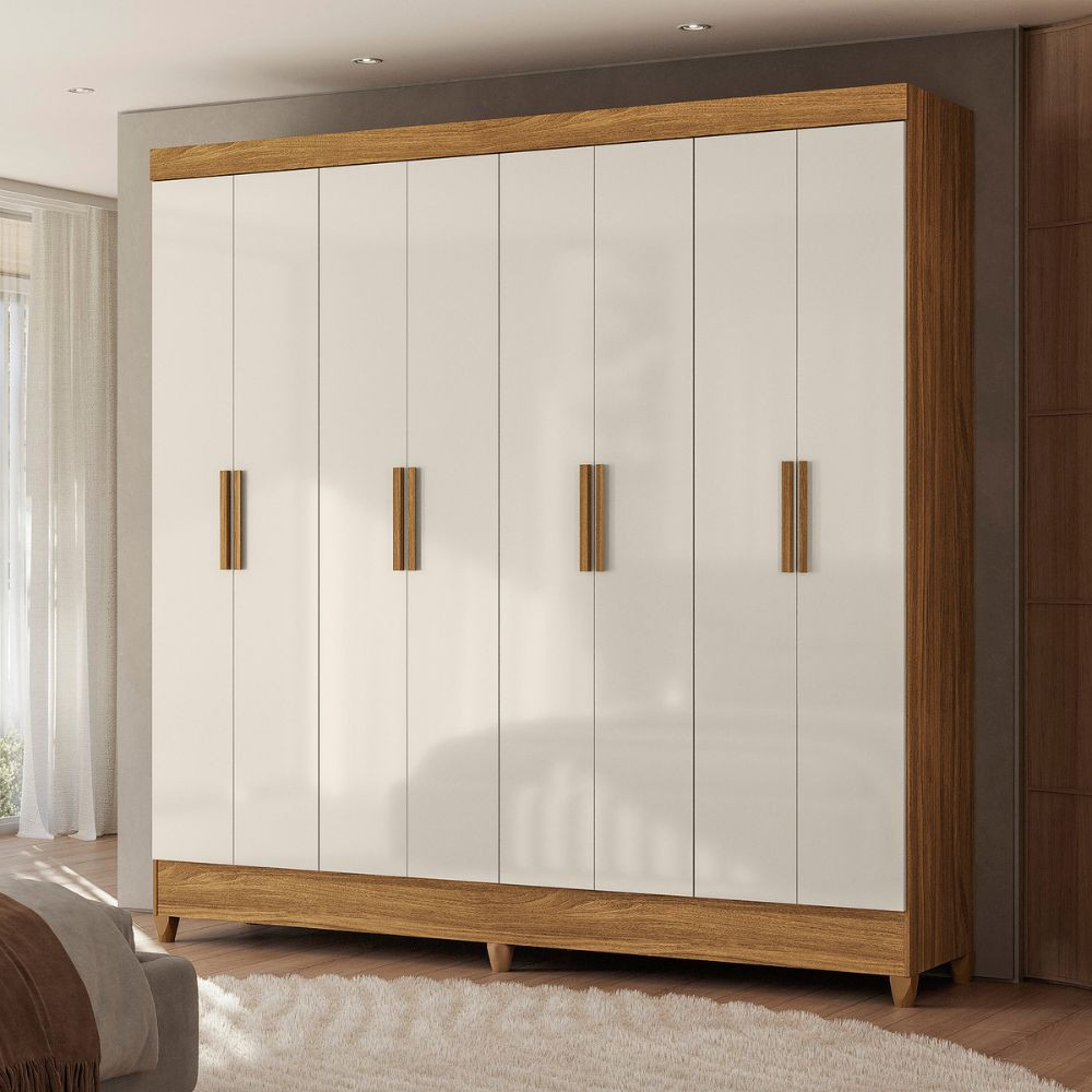 Guarda-Roupa Marajó Paris 8 Portas 2 Gavetas Moval em Oferta na Shopee