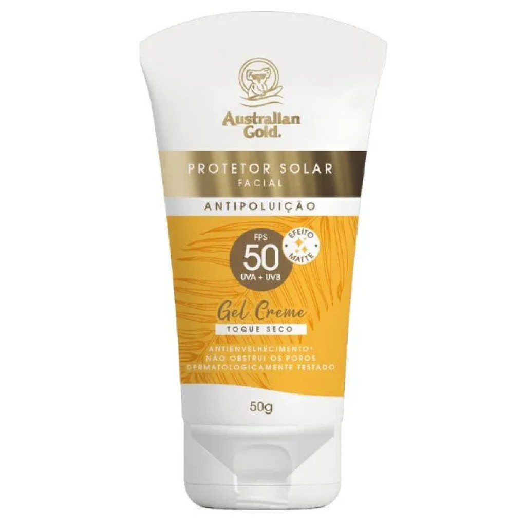 Protetor Solar Facial Gel Creme Fps 50 50g – Australian Gold em Oferta na Shopee