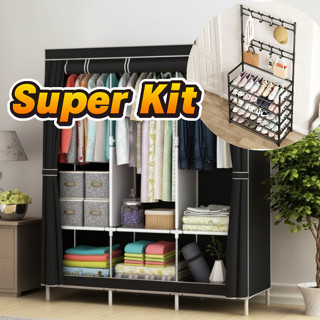 Guarda-roupa sapato rack combinação Dobrável Organizador De Roupas Armário Grande Coleção de combinações Kit em Oferta na Shopee