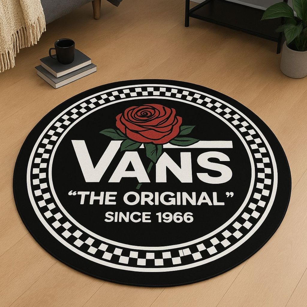 Tapete Redondo Decorativo 88cm Antiderrapante para Sala e Quarto 2139