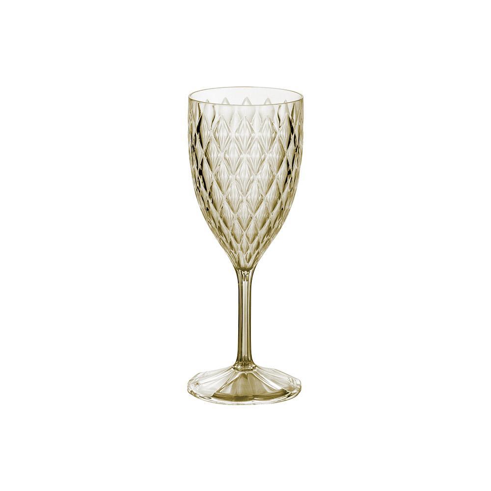 Taça Vinho Plástico 330 ml Citrino Glamour Plasútil em Oferta na Shopee