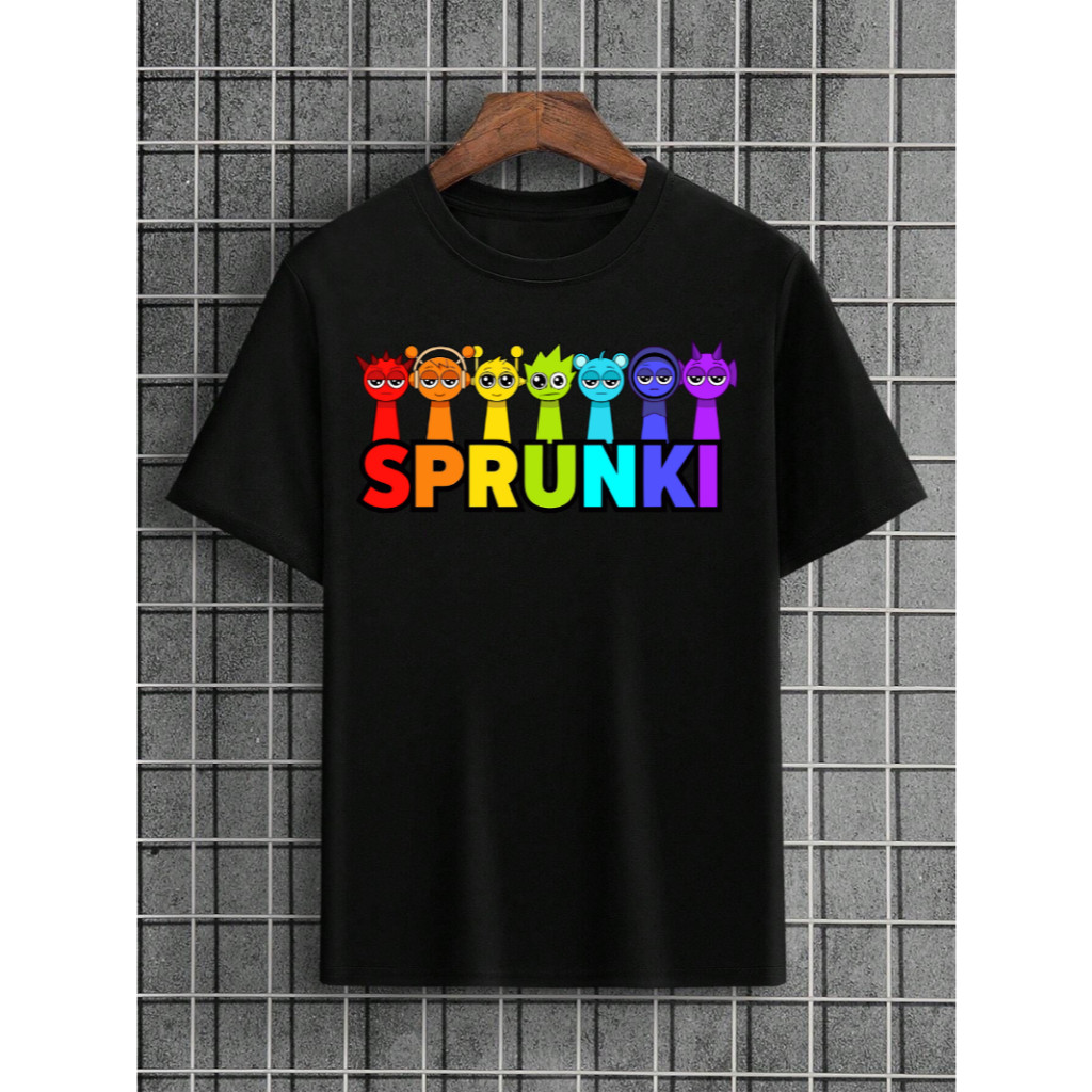 Camiseta Sprunki Adulto e Infantil Jogo Game Criança Camisa Casual Algodão Masculina Feminina Unissex 04