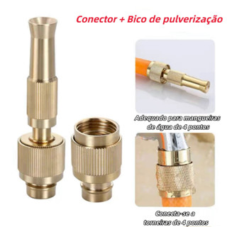 Bico de Mangueira de Alta Pressão 1/2" com Conector e Esguicho para Limpeza em Oferta na Shopee