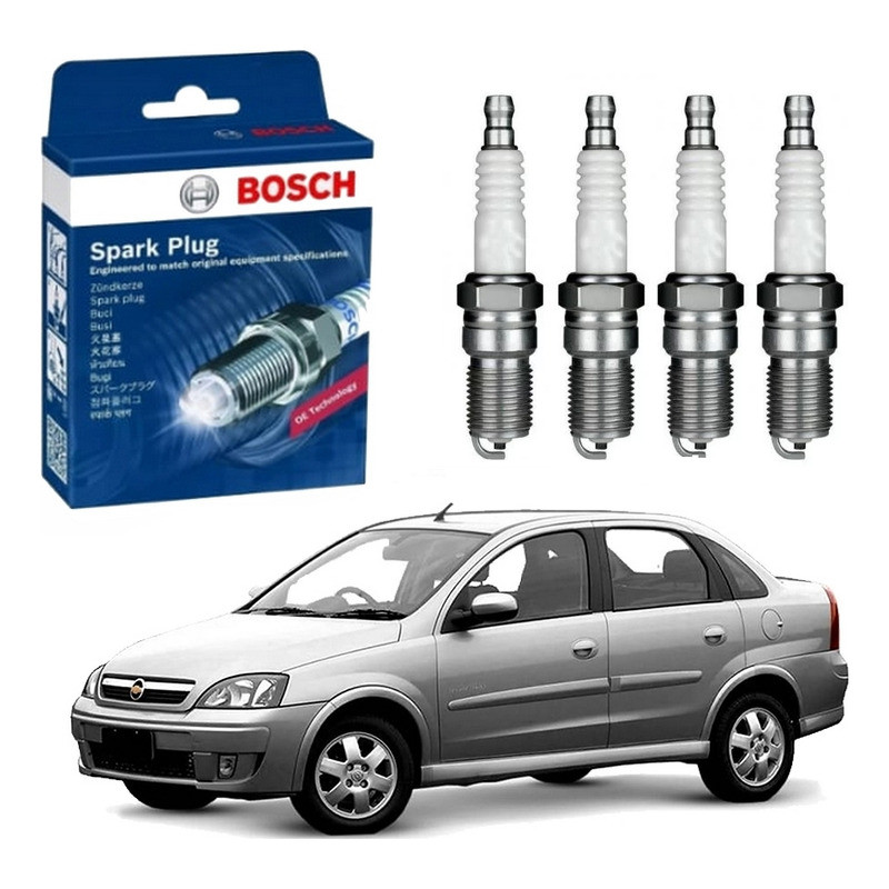 Jogo Velas Bosch Corsa Novo Sedan 1.0 Vhc Flex 2005 A 2009
