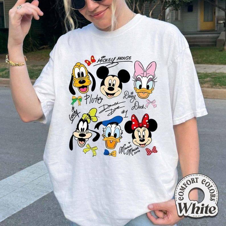 Camiseta Feminina Casual Plus Size Em Puro Algodão Com Estampas De Personagens Da Disney E Da Marca. em Oferta na Shopee