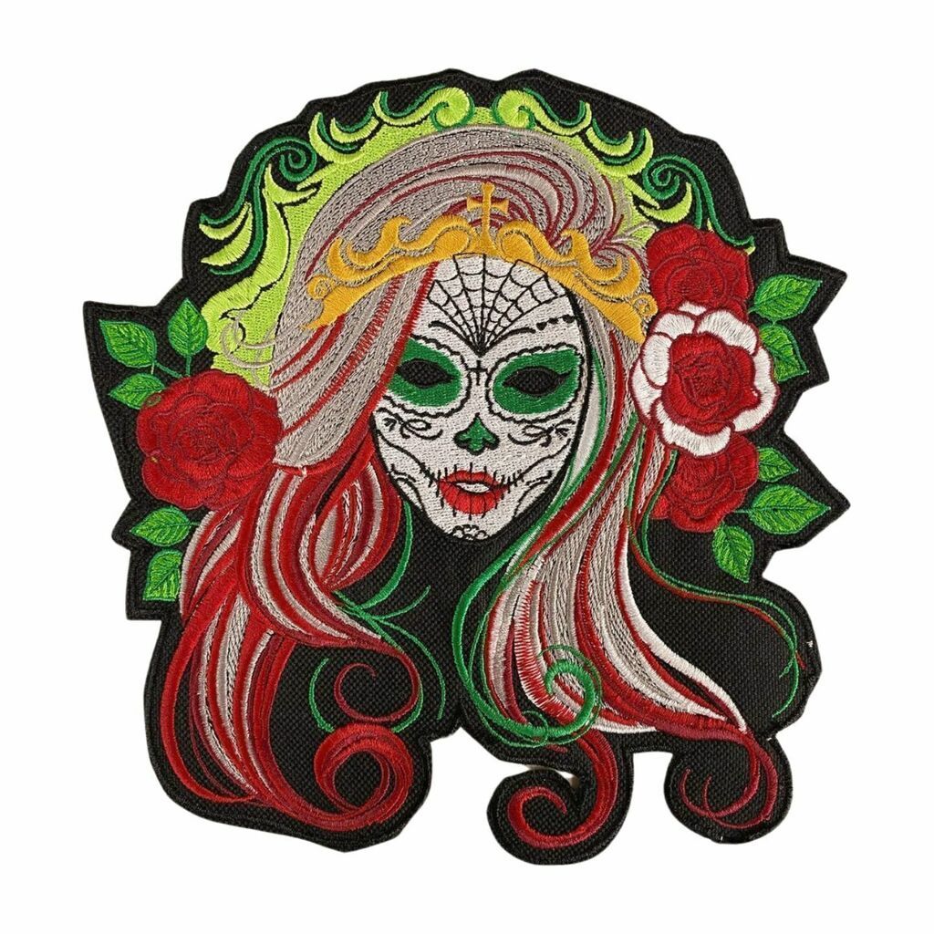 Brasão Bordado Caveira Catrina 20,5cm x 19,5cm