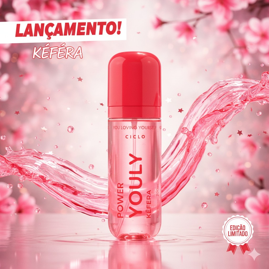 Body Splash Power Youly By Kéfera Desodorante Corporal Feminino 200ml – Perfume Vibrante e Duradouro