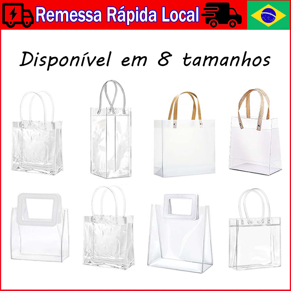 15/20 Sacos de presente transparentes com alça para lembrancinhas de festas de Natal, casamento e aniversário