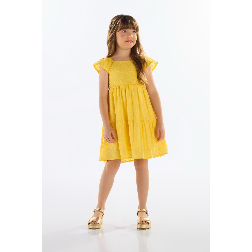 Vestido em Laise Infantil Quimby em Oferta na Shopee