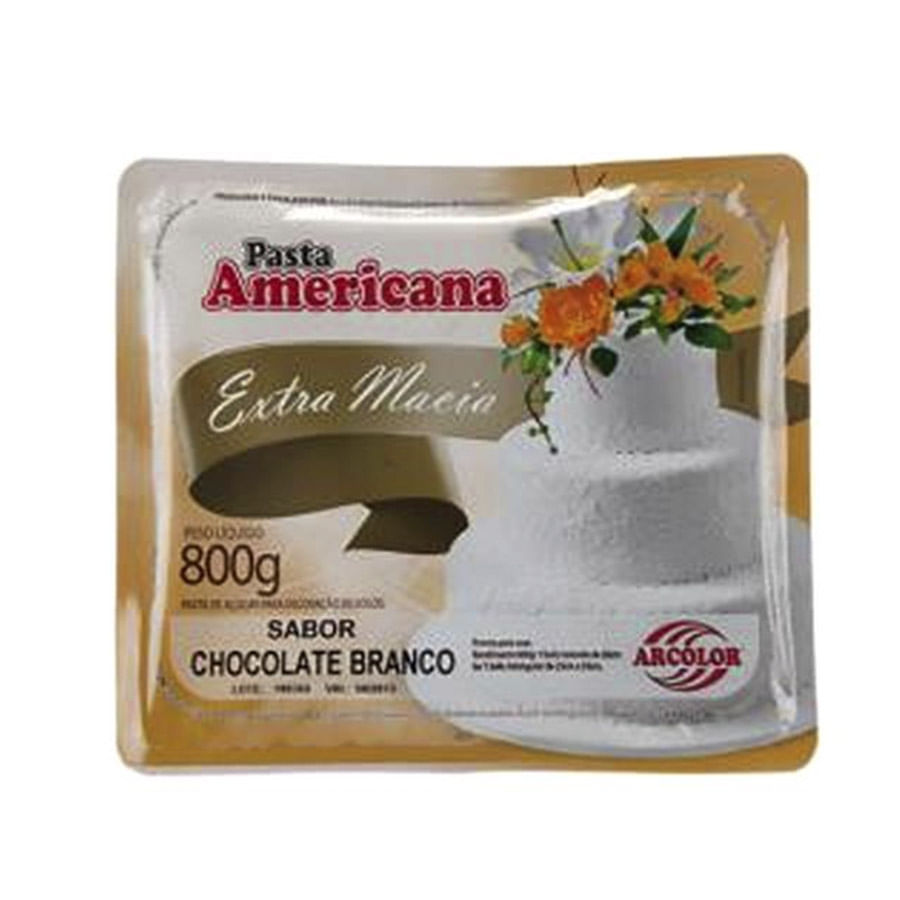Pasta Americana para Bolo Chocolate Branco 800g Arcolor em Oferta na Shopee