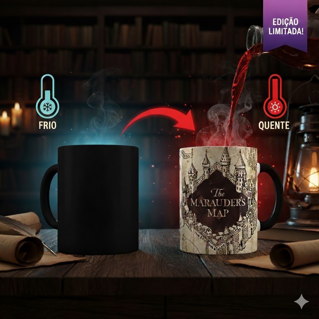 Caneca Mágica Harry Potter Mapa Do Maroto. Envio Rapido !