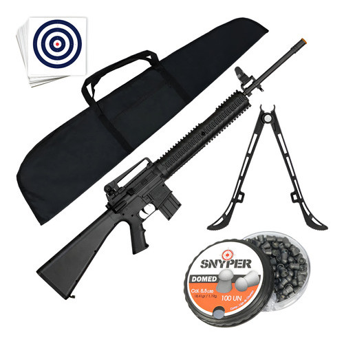 Rifle Chumbinho M16 Nitro 60kg 550 + Bipé: Potente E Precisa em Oferta na Shopee