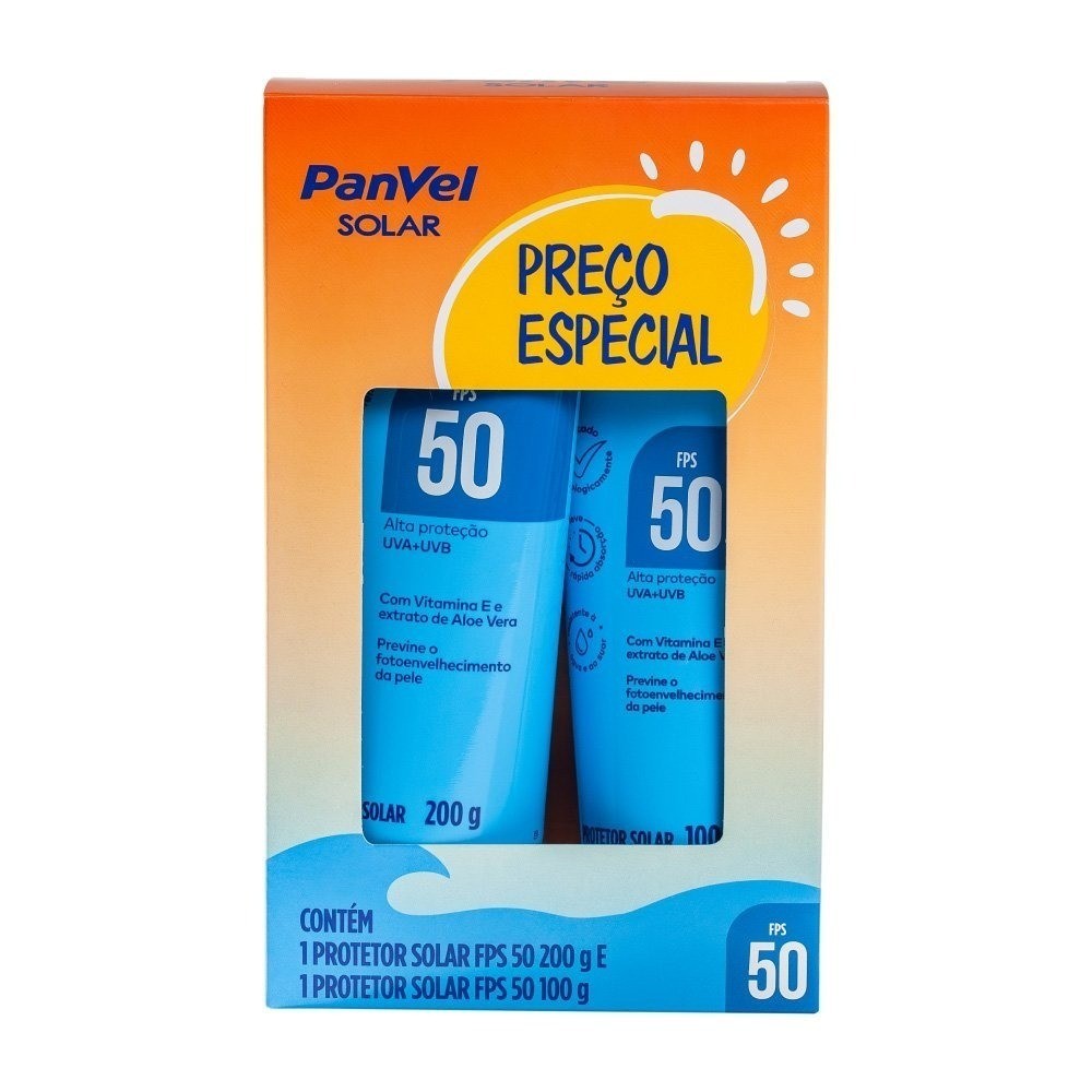 Kit Protetor Solar Panvel Fps50 200g + 100g em Oferta na Shopee