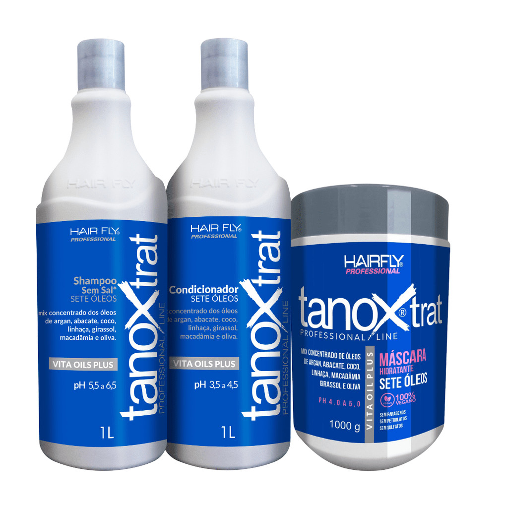 Kit Tanox Trat Profissional Sete Óleos Hair Fly