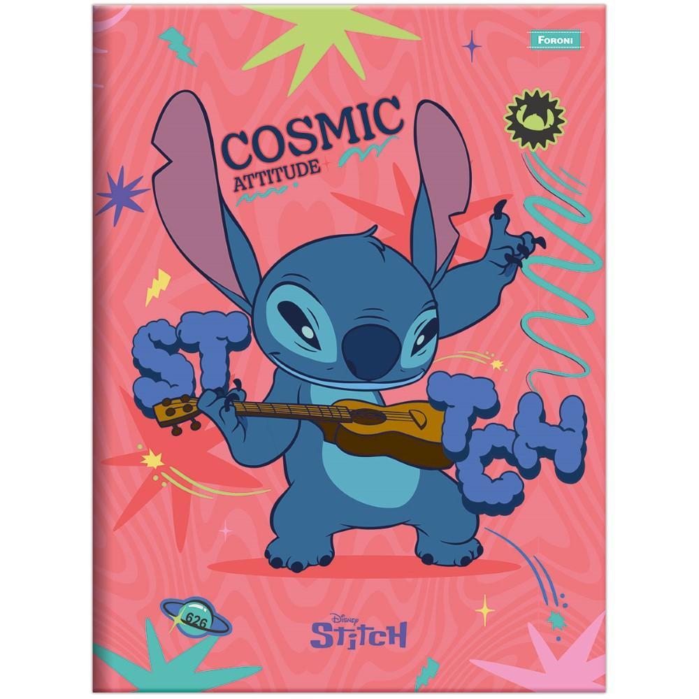 Caderno Brochurão Grande 20x27,5cm 80 Folhas Stitch Cosmic Attitude Foroni em Oferta na Shopee