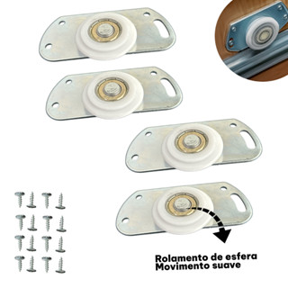 Kit 4 Roldanas para Porta de Correr de Guarda Roupas com Rolamento 32mm em Oferta na Shopee